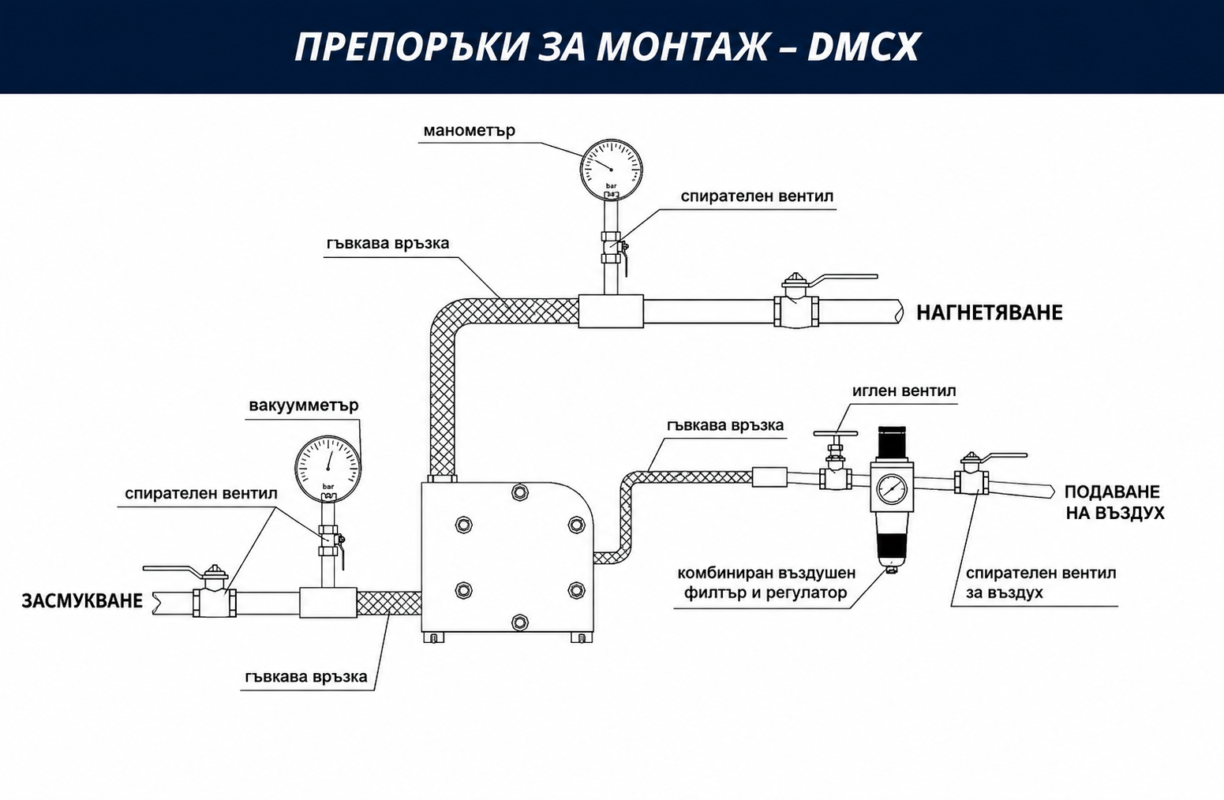 Препоръки за монтаж DMCX